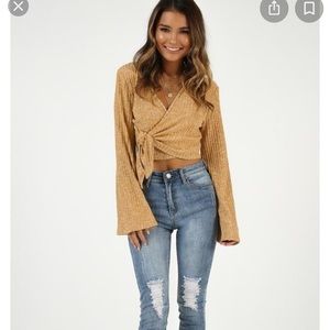 Showpo Pure Shores Top in mustard